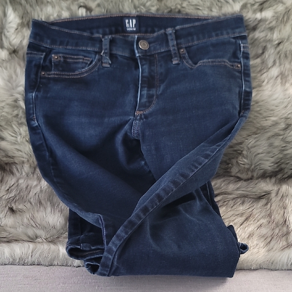 GAP Perfect Boot  Dark Blue Flare Women's Jeans - Picture 4 of 8